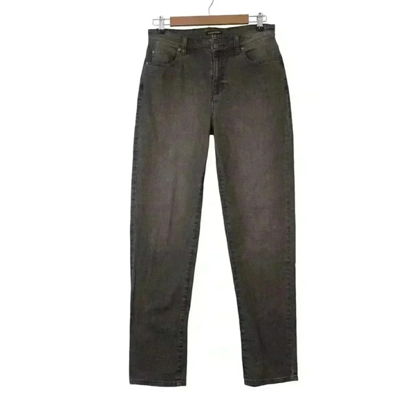 Eileen Fisher Jeans Size 4 Organic Cotton Gray Denim Mid Rise Stretch Tapered - Picture 1 of 12